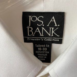 Jos.A. Bank Brand new with tag Travelers Collection WHITE Dress shirt size16/ 33